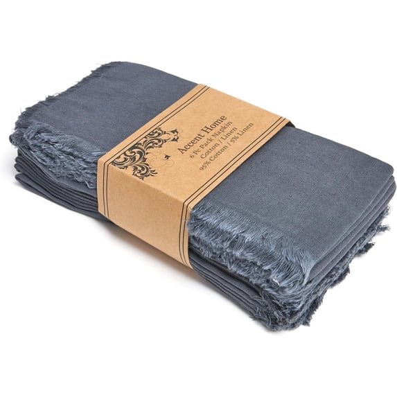 ACCENTHOME 100% Cotton Salsa Stripe Dinner Napkins Set of 12, 18x18 ...