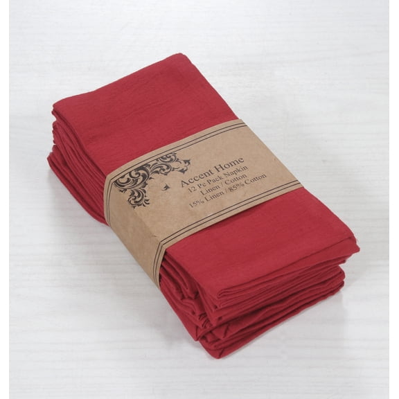 ACCENTHOME Rust Cloth Napkins Set of 12 18x18 inch Cotton Dinner Napkins - Washable Soft Premium Hotel Quality Reusable Napkins Perfect Table Napkins for Family Dinners