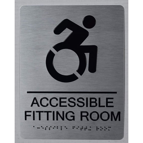 ACCESSIBLE Fitting Room Sign -(Aluminium,Silver,Size 6x9)-The Sensation line (ref-2201)