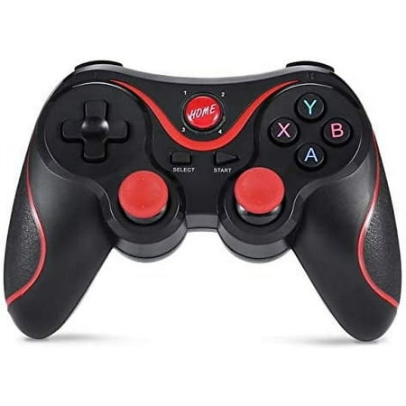 ACCEWIT X3 Wireless Bluetooth Video Game Controller with Gamepad for Windows IOS Android, Black Red