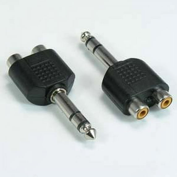 ACCL 1/4 inch Stereo to Dual RCA Jack Adapter, 5 Pack