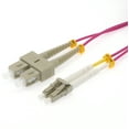 thumbnail image 1 of ACCL 1.5m LC/UPC SC/UPC OM4 Multimoide Duplex Erika Violet Fiber Optic Patch Cable, 2 Pack, 1 of 1
