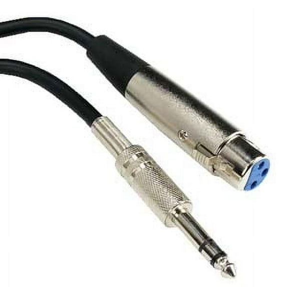 ACCL 10Ft XLR 3P Female to 1/4" TRS (Balanced Audio) Microphone Cable, 1 Pack