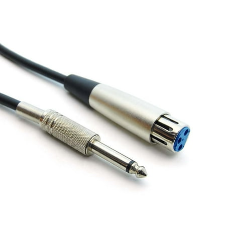 ACCL 10Ft XLR 3P Female to 1/4" Unbalanced Microphone Cable, 4 Pack