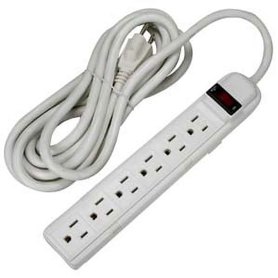 ACCL 12Ft 6-Outlet Surge Protector 14AWG/3, 15A, 90J, 4 Pack