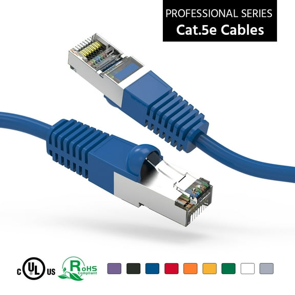 ACCL 12Ft Cat.5E Shielded Patch Cable Molded Blue, 1 Pack