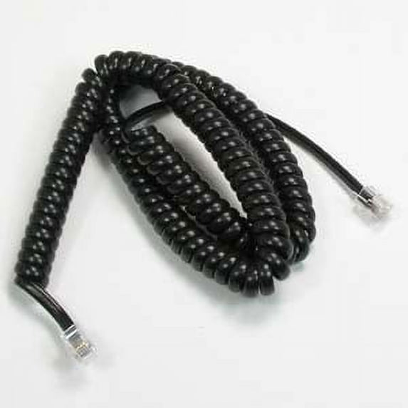 ACCL 12Ft Coiled Handset Cord, RJ22 (4P4C) Black, 2 Pack