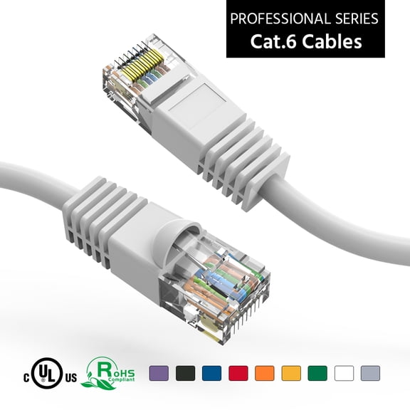 ACCL 150Ft Cat6 UTP Ethernet Network Booted Cable White, 1 Pack