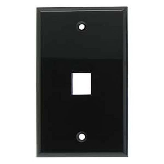 ACCL 1Port Keystone Wallplate Black Smooth Face, 1 Pack