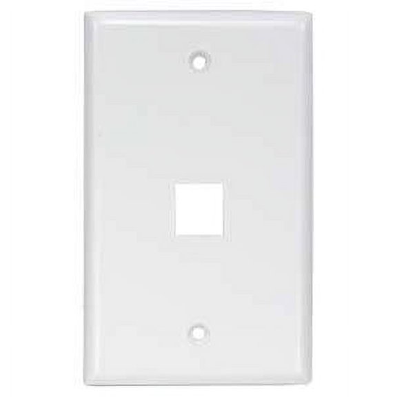 ACCL 1Port Keystone Wallplate White Smooth Face, 1 Pack