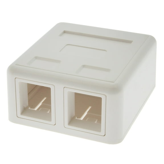 ACCL 2 Port RJ45 Surface Mount Box White (Box only), 2 Pack