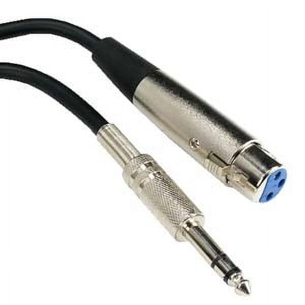 ACCL 25Ft XLR 3P Female to 1/4" TRS (Balanced Audio) Microphone Cable, 5 Pack