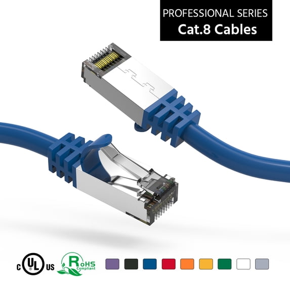 ACCL 2Ft Cat.8 S/FTP Ethernet Network Cable Blue 26AWG, 1 Pack