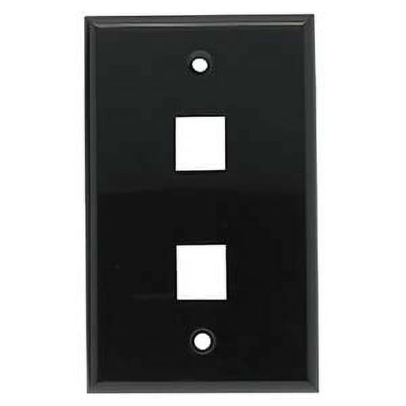 ACCL 2Port Keystone Wallplate Black Smooth Face, 1 Pack
