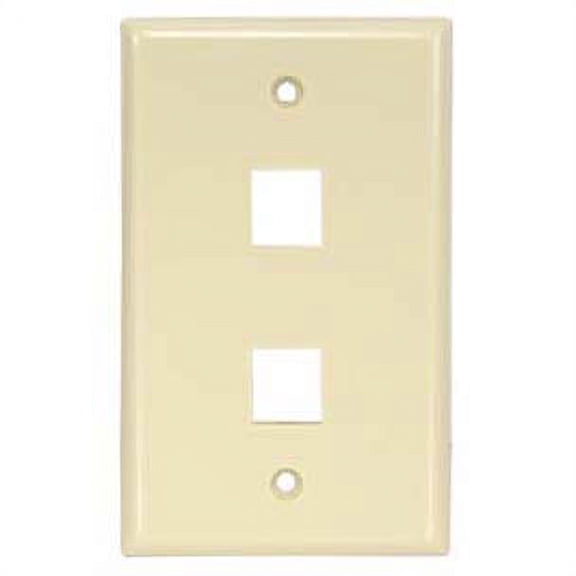 ACCL 2Port Keystone Wallplate Ivory Smooth Face, 2 Pack