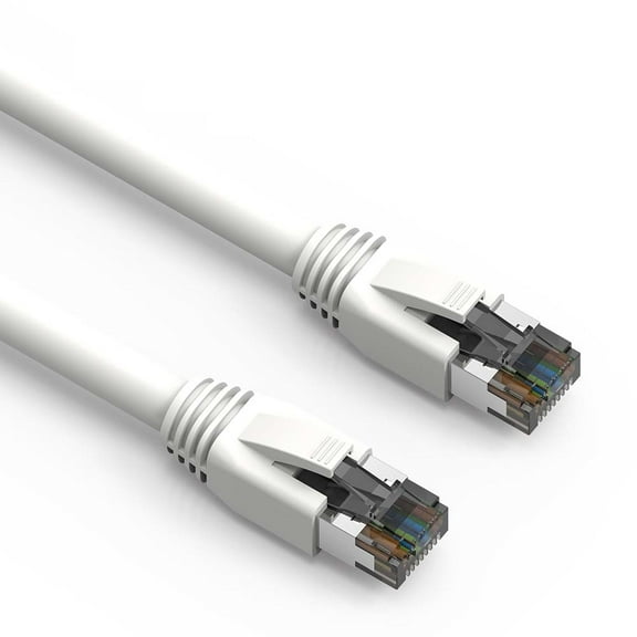 ACCL 35Ft Cat.8 S/FTP Ethernet Network Cable White 24AWG, 2 Pack