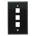 thumbnail image 1 of ACCL 3Port Keystone Wallplate Black Smooth Face, 10 Pack, 1 of 1