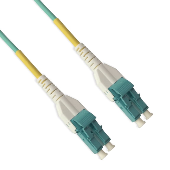 ACCL 3m Uniboot LC/UPC-LC/UPC OM3 Multimode Duplex Aqua Fiber Optic Patch Cable Standard, 1 Pack