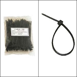 ACCL 4" Nylon Cable Tie 18lbs Black 100pk, 3 Pack