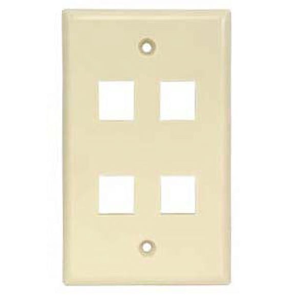 ACCL 4Port Keystone Wallplate Ivory Smooth Face, 1 Pack