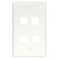 thumbnail image 1 of ACCL 4Port Keystone Wallplate White Smooth Face, 2 Pack, 1 of 1