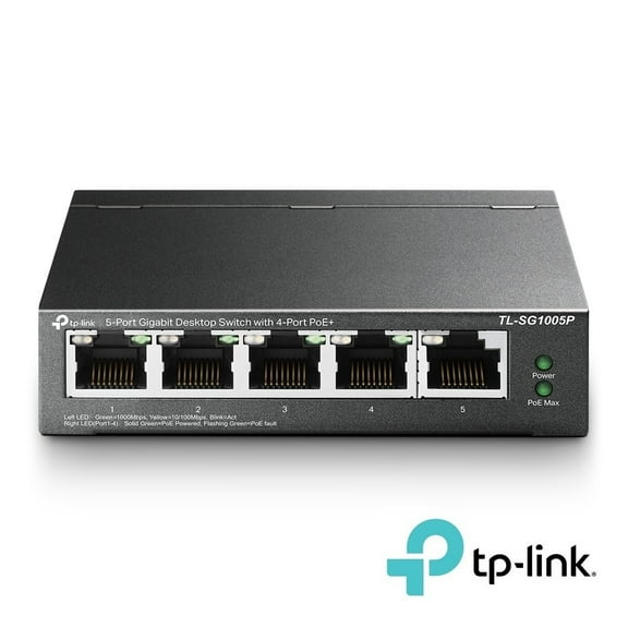 ACCL 5-Port Gigabit Desktop Switch with 4-Port PoE TL-SG1005P, 1 Pack