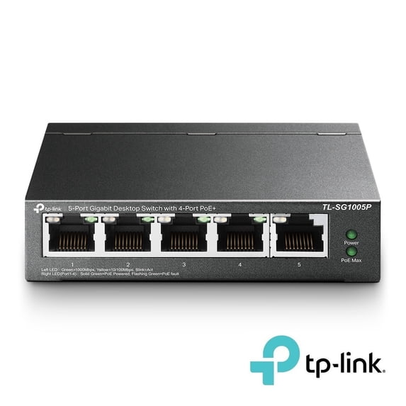 ACCL 5-Port Gigabit Desktop Switch with 4-Port PoE TL-SG1005P, 5 Pack