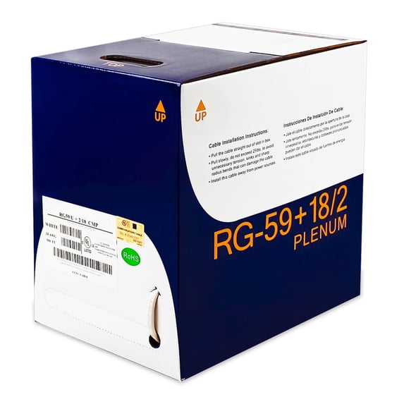 ACCL 500Ft RG59 w/2x18AWG Power White CMP, 1 Pack