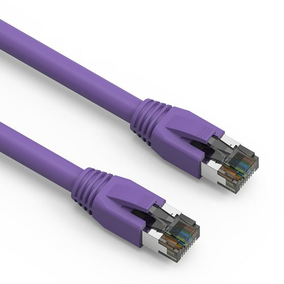 ACCL 50Ft Cat.8 S/FTP Ethernet Network Cable Purple 24AWG, 1 Pack