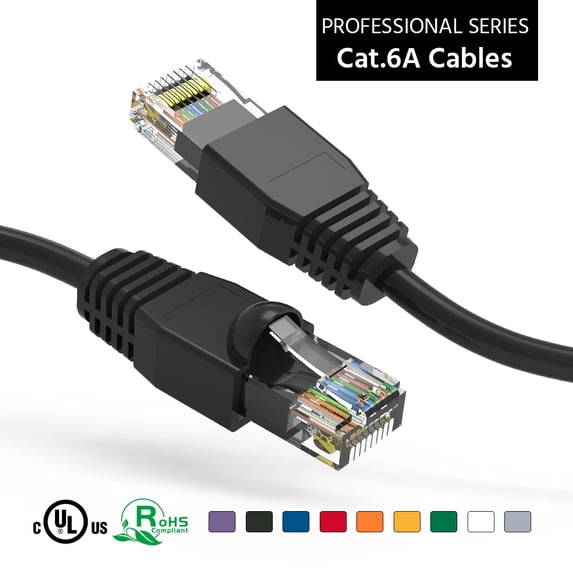 ACCL 5Ft Cat6A UTP Ethernet Network Booted Cable Black, 1 Pack