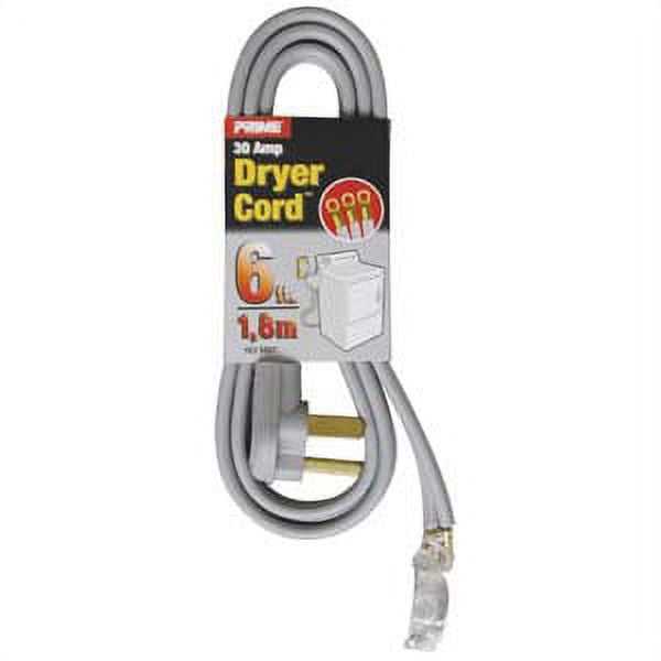 ACCL 6Ft 10/3 30 Amp Gray 3-Wire Dryer Cord, 1 Pack