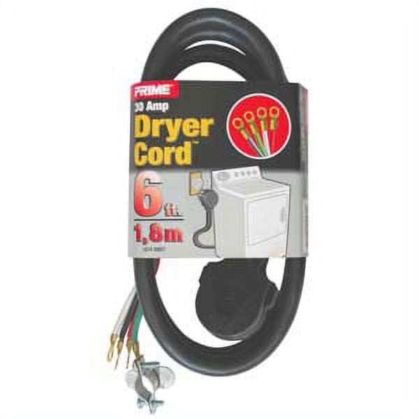 ACCL 6Ft 10/4 30 Amp Black 4-Wire Dryer Cord, 3 Pack