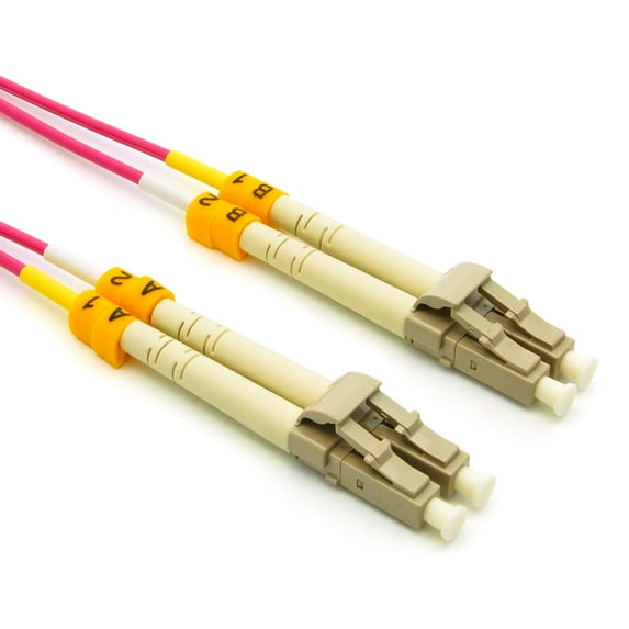 ACCL 7m LC/UPC-LC/UPC OM4 Multimode Duplex OFNR Erika Violet Fiber Optic Patch Cable, 3 Pack