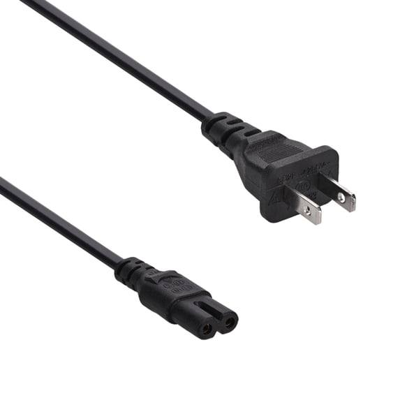 ACCL 8Ft 2-Prong Figure-8 Power Cord 18/2, 5 Pack