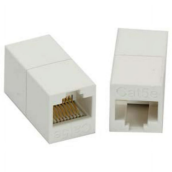 ACCL Cat.5E RJ45 Inline Coupler White, 2 Pack