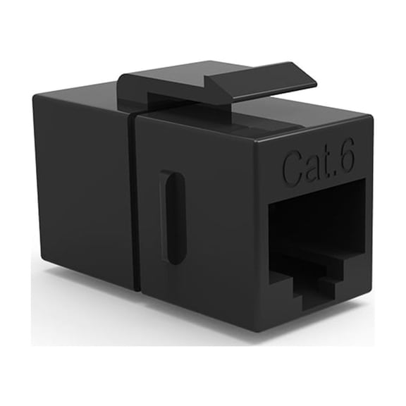 ACCL Cat.6 Inline Coupler w/Keystone Latch Black, 1 Pack