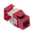 thumbnail image 1 of ACCL Cat.6 RJ45 110 Type 180Â° Keystone Jack Red, 4 Pack, 1 of 1