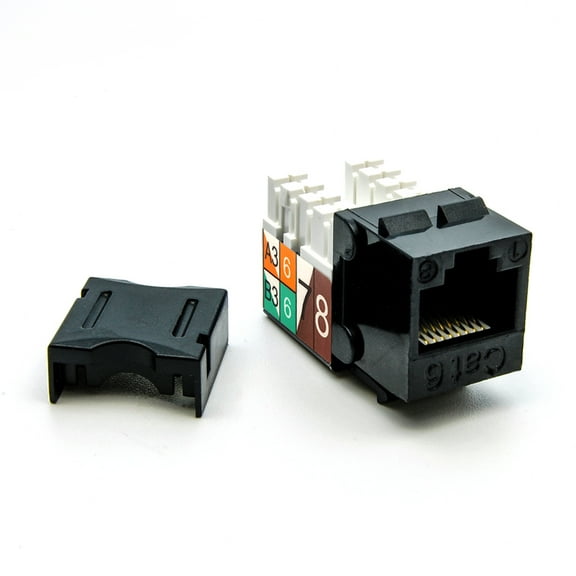 ACCL Cat.6 RJ45 110 Type Keystone Jack Black, 10 Pack