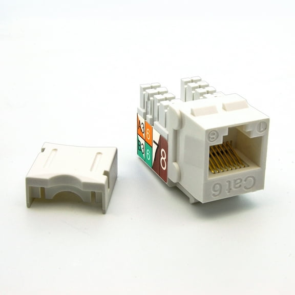ACCL Cat.6 RJ45 110 Type Keystone Jack White, 1 Pack