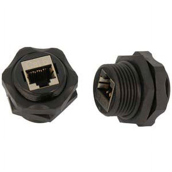 ACCL Cat.6 RJ45 Shielded Industrial Panelmount Bulkhead Coupler, 2 Pack