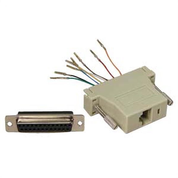 ACCL DB25 Female to RJ45 Modular Adapter Ivory, 1 Pack