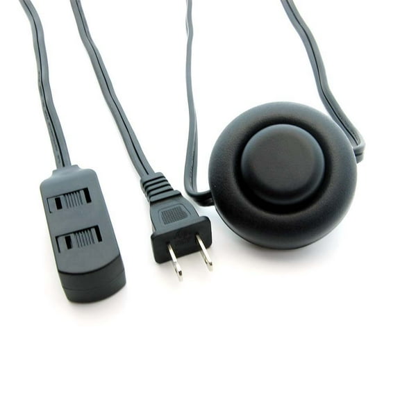 ACCL Foot Switch with 3-Outlet 9Ft Power Cord Black, 2 Pack