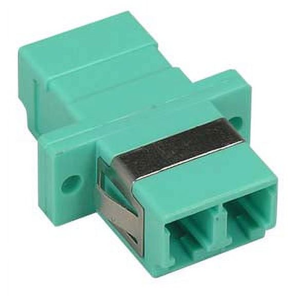 ACCL LC/UPC Multimode Duplex Fiber Optic Coupler with Flange, Aqua, 10 Pack