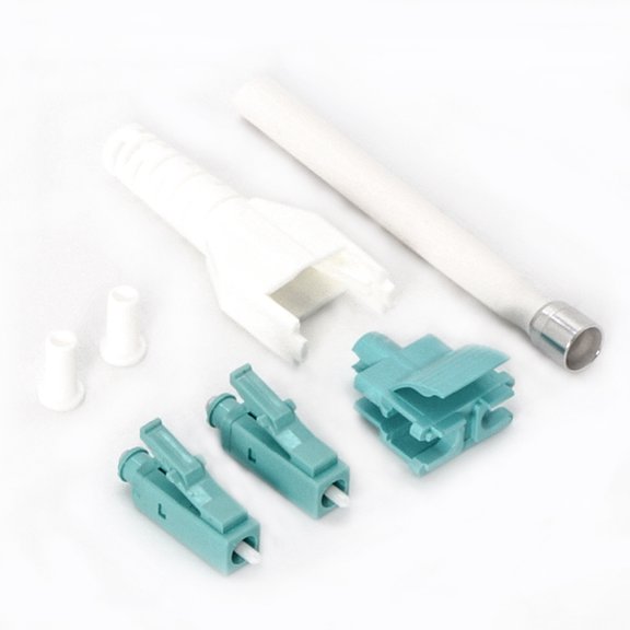 ACCL LC/UPC OM3 Multimode Duplex Uniboot Connector Aqua-White (10pack), 2 Pack