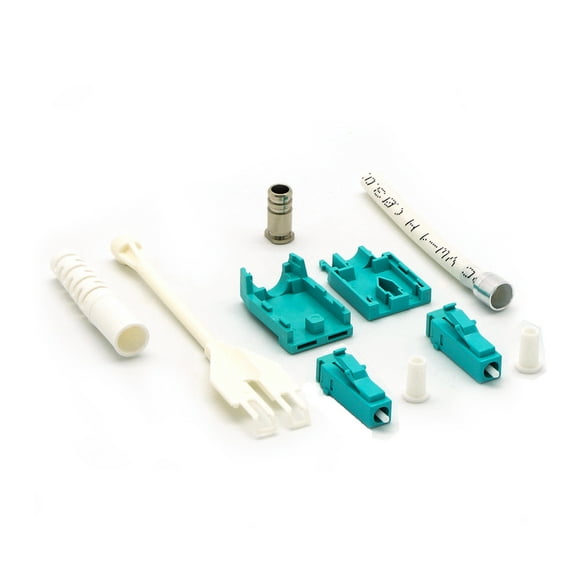 ACCL LC/UPC OM3 Multimode Duplex Uniboot Pull Push Tab Connector 3.0mm Aqua-White (10pack), 2 Pack