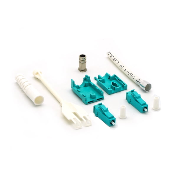 ACCL LC/UPC OM3 Multimode Duplex Uniboot Pull Push Tab Connector 3.0mm Aqua-White (10pack), 3 Pack