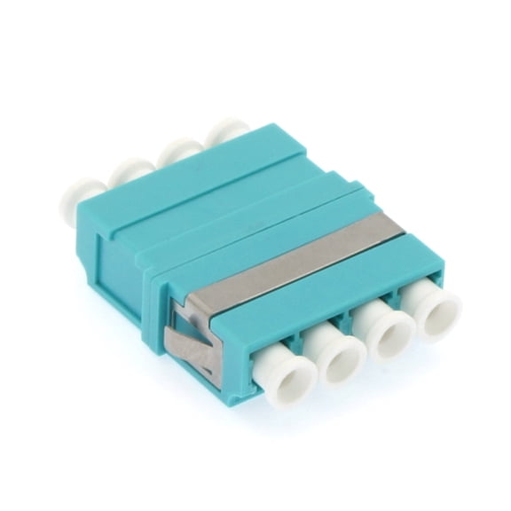 ACCL LC/UPC OM3 Multimode Quad Adapter Aqua, 5 Pack