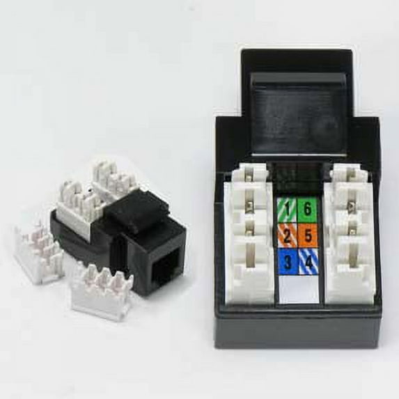 ACCL RJ11/12 (Cat.3) 110 Type Keystone Jack Black, 2 Pack