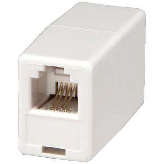 ACCL RJ11 Modular Inline Coupler Reverse, White, 10 Pack
