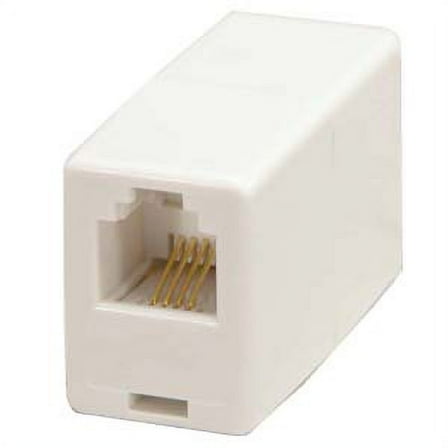 ACCL RJ11 Modular Inline Coupler Straight, White, 1 Pack